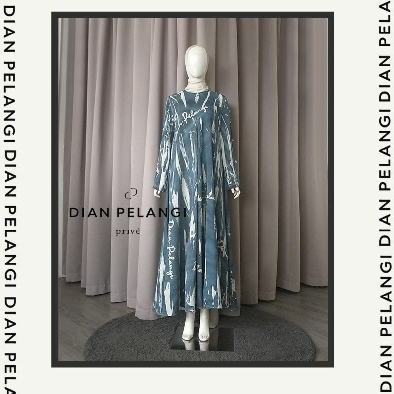 DIAN PELANGI UMBRELLA DRESS MUSLIM CERUTI ABSTRAK SLEVEE