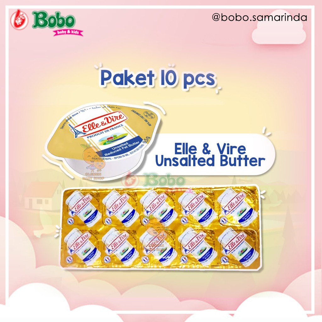 

Unsalted Butter Elle & Vire - Mentega MPASI