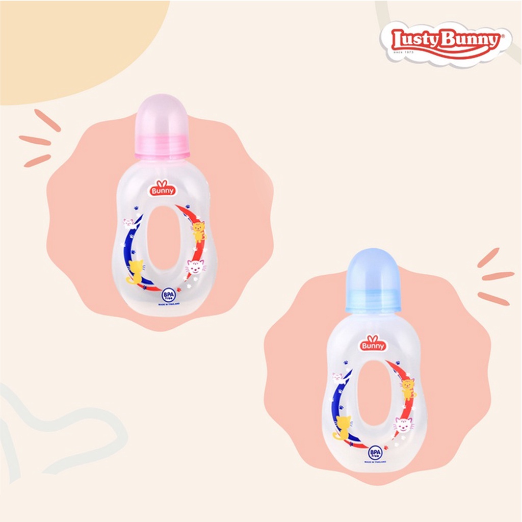 Botol Susu Bunny Donat 120ml KECIL / Botol Susu Bayi ASI Oval Baby Bottle Donut BPA Free | Bwr IX