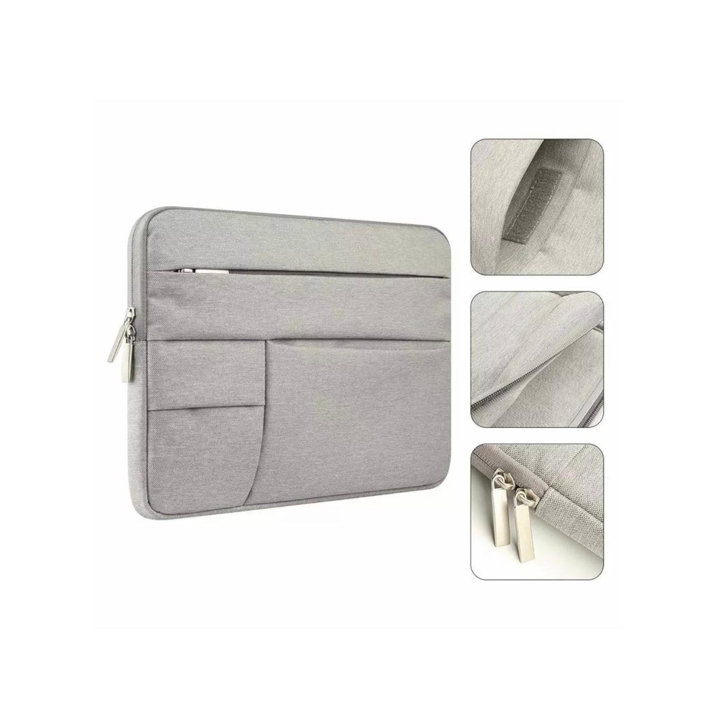 Tas Laptop Macbook Softcase Sleeve Nylon Extra Pocket 13 14 inch