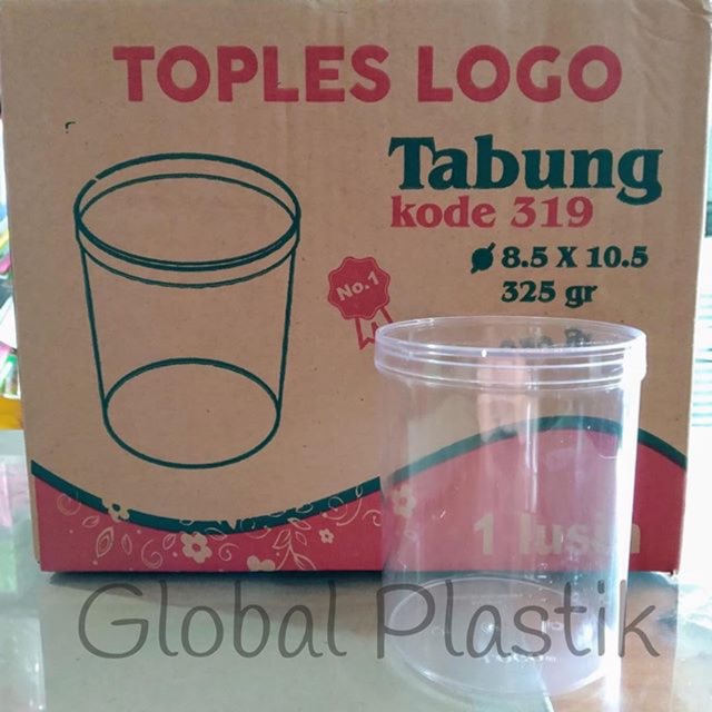 12pcs Toples Nastar Kue Kering Tabung Kecil - 325gr - merk Logo 319