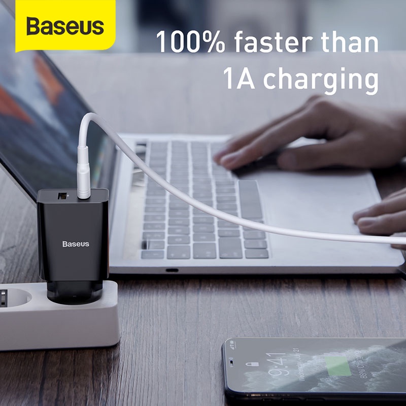 Baseus Kepala Charger Mini Dual USB Charger eu plug charger