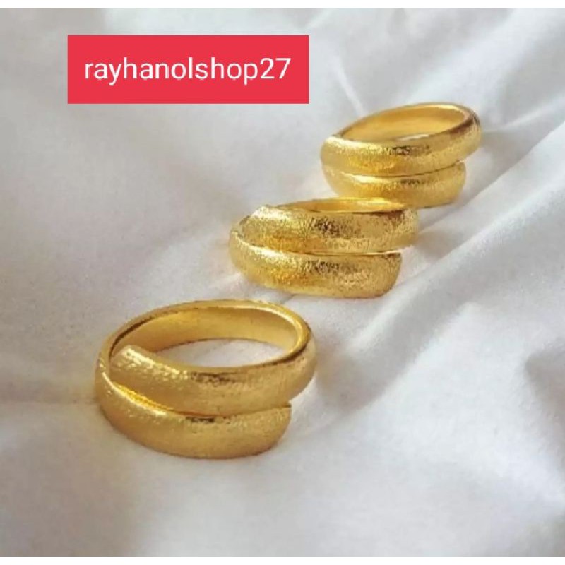 [ BAYAR DITEMPAT ] Cincin siliasih Ukir lapis emas 24k mewah