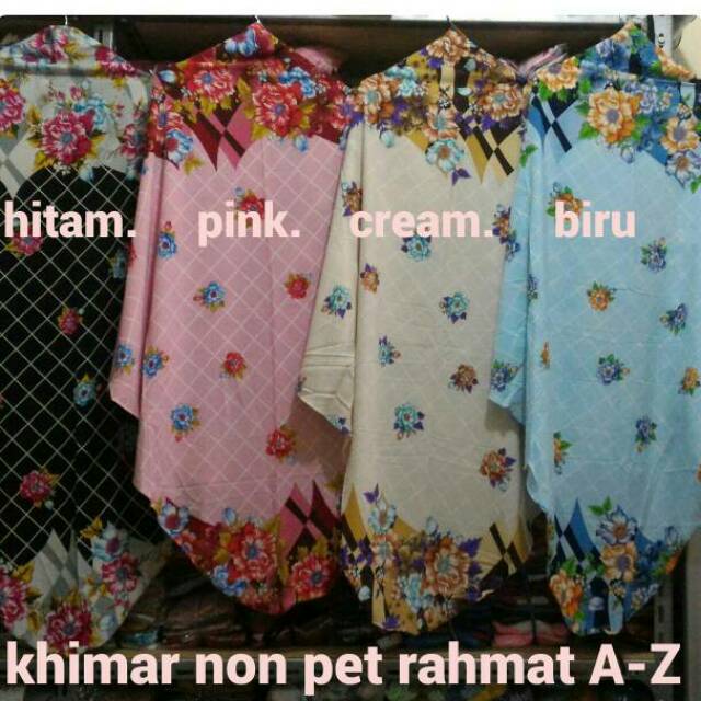 KHIMAR NON PAD. JILBAB RAHMAT A-Z. KERUDUNG MOTIF BUNGA. HIJAB SYARI