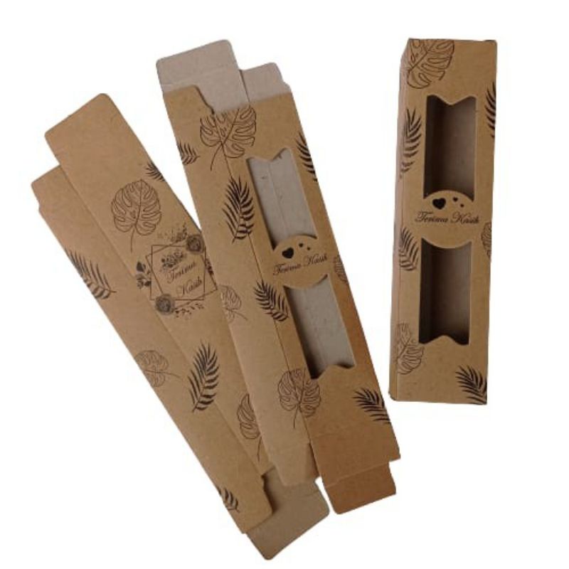 50 Lembar Box untuk wadah sendok makan set souvenir sendok jerami/lokal/stainless
