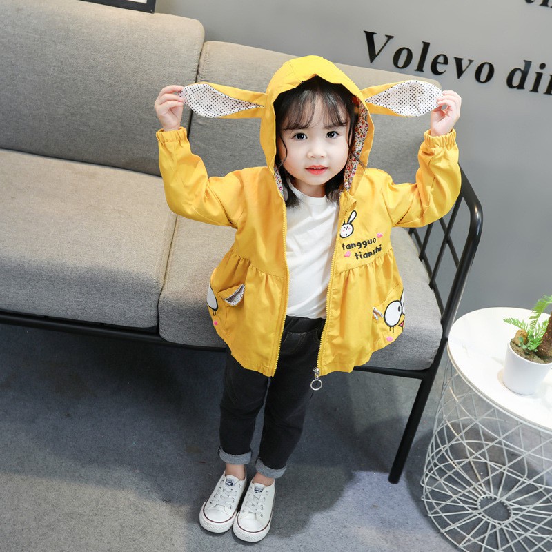 CHUBBI 2 Jaket Anak Bayi Perempuan Import Telinga Kelinci Panjang