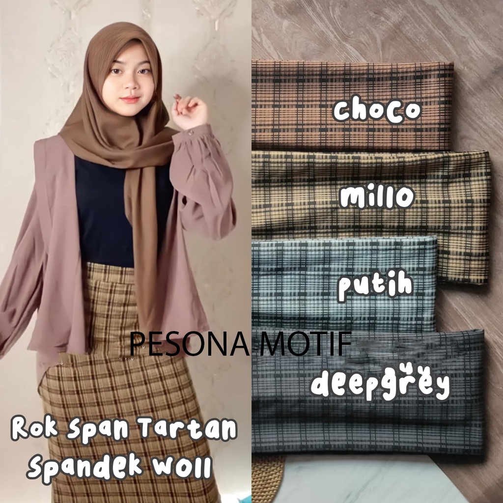 ROK SPAN TARTAN Bestseller Rok Tartan Kotak Panjang | Rok Span Kotak Panjang