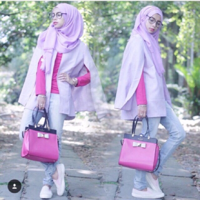 Purple vest blazer cape