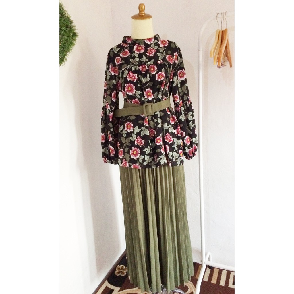 baju bangkok, setelan plisket, baju import bangkok, atasan dan rok plisket, setelan import, setelan