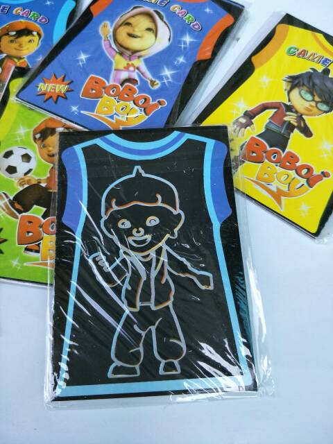 Mainan Kartu Boboiboy Gosokan Hitam/ Scratch paper Game card Menggosok Kertas Mainan Jadul Murah