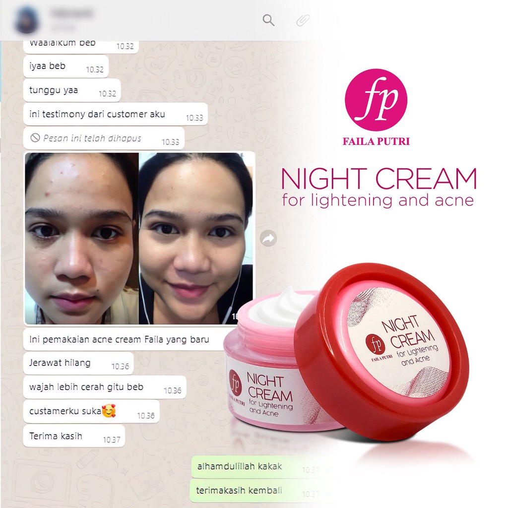 ACNE GLOWING FAILA PUTRI/Night Cream for lightening Acne FP BPOM / krim malam jerawat