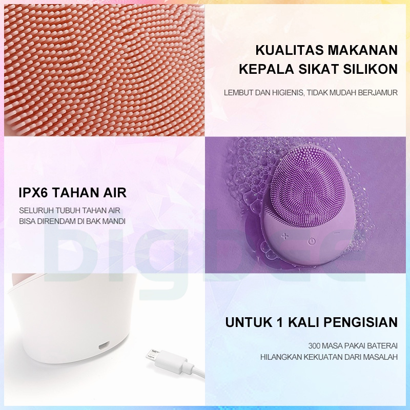 【COD】Alat Pembersih Wajah Elektrik Brush Silikon Pembersih Muka Facial Cleaner Electric