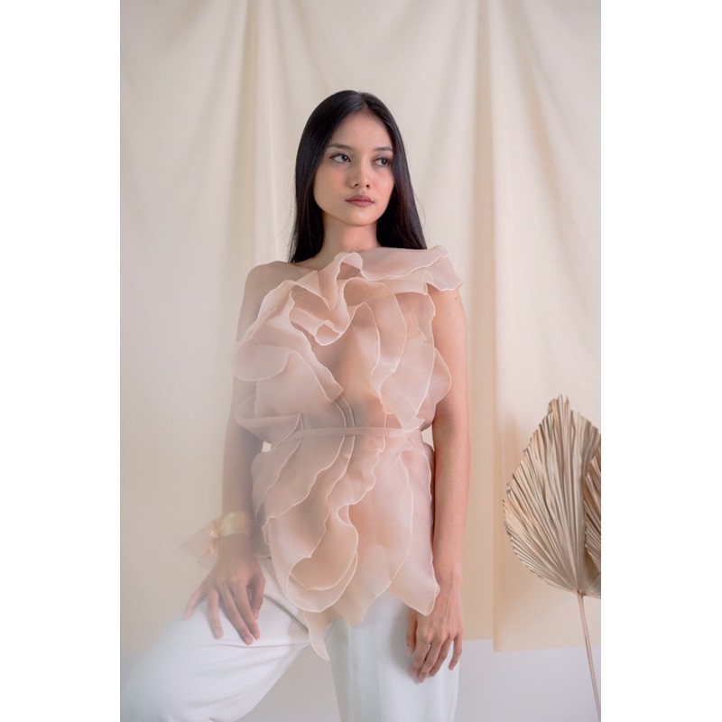 Eleanor Organza Ruffle Top CNY Qipao Cheongsam