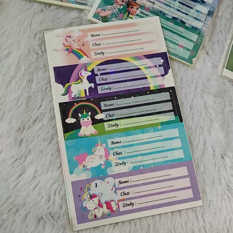 

Stiker Nama Gambar Animasi / Stiker penanda buku dan alat tulis / label nama