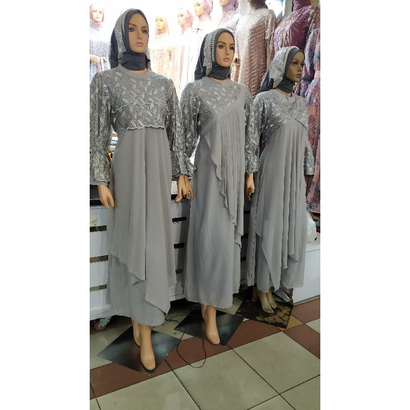 gamis pesta FAH / gamis kondangan mewah / baju pesta premium / baku pesta terbaru / gamis ceruty