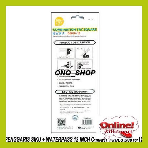 

W4Wr44- Penggaris Siku + Waterpass 12 Inch C-Mart Tools D0016-12 Y8Tjtu7-