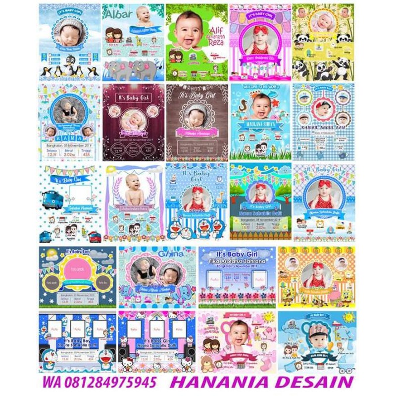 

wall decor bayi new born dan kalender karakter