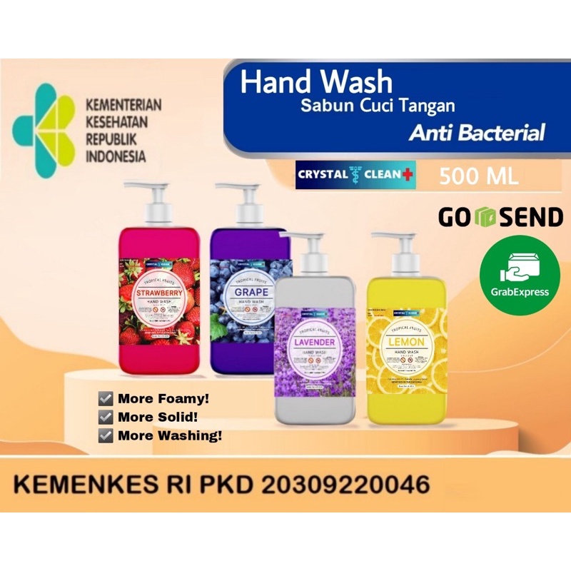 Handwash (Sabun Cuci Tangan) Crystal Clean 500 ml KHUSUS GRAB GOSEND