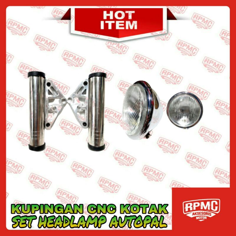 KUPINGAN SLONGSONG CNC KOTAK SET HEADLAMP DEPAN AUTOPAL