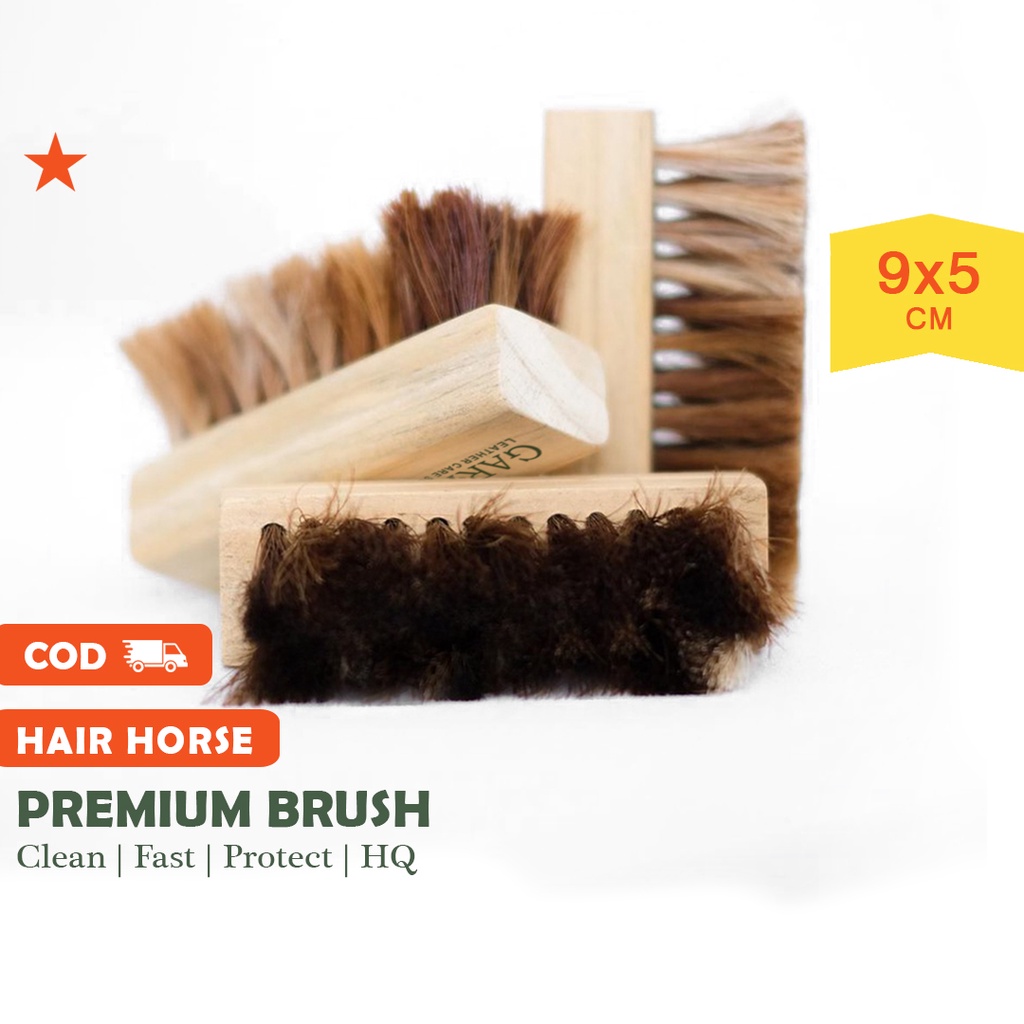 Garael Premium Horse Hair Brush Leather Original Sikat sepatu Buntut Kuda Sikat leather