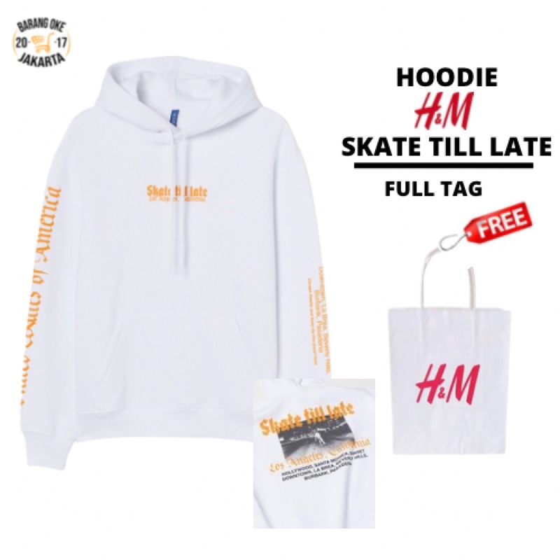 COD SALE 12.12 Hoodie Sweater Pria Wanita HNM Sk8 Skate Till Late Jaket H&amp;M Unisex Cowok Cewek