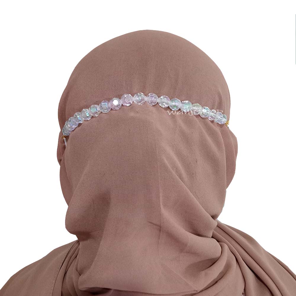 Konektor Masker Hijab Crystal Segi Plastik / Kalung Masker