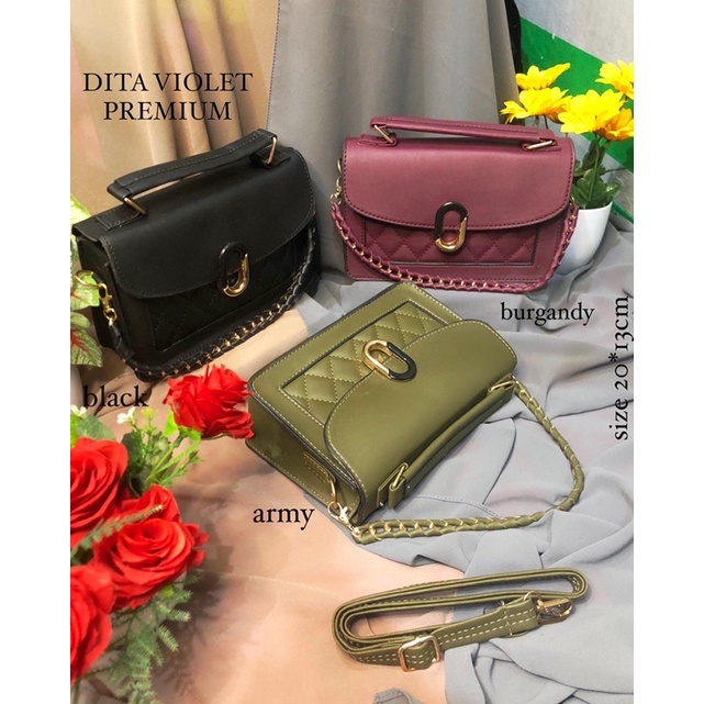 TAS KEKINIAN / TAS VIRAL / TAS TERBARU / TAS SLEMPANG / TAS PREMIUM / DITA VIOLET PREMIUM