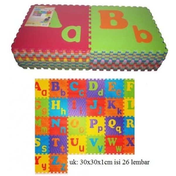 Matras Puzzle Abjad Jumbo 30 x 30 Tbl 1 Cm isi 26 Pcs / Alas Lantai / Playmat / Tikar / Karpet  / Alas Bermain anak