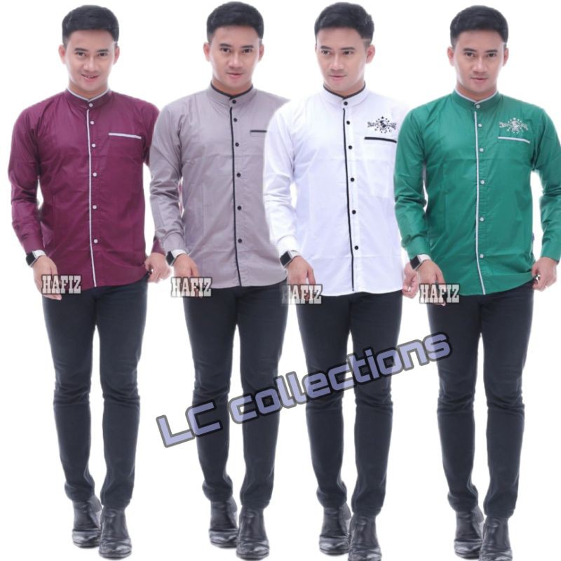 baju koko pria koko syubbanul muslimin koko azzahir baju koko pria lengan panjang koko modern LC89