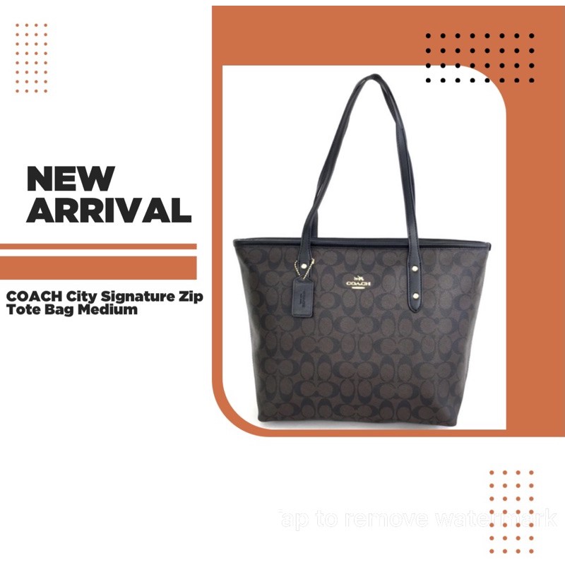 COACH City Signature Zip Tote Bag Medium