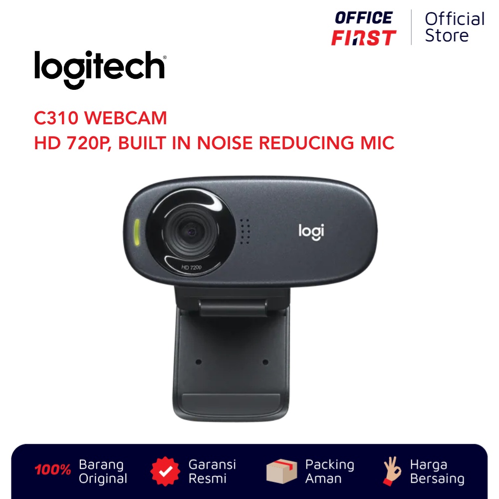 Logitech C310 Webcam HD 720p 30fps Noise Reduce Auto Light USB A C 310