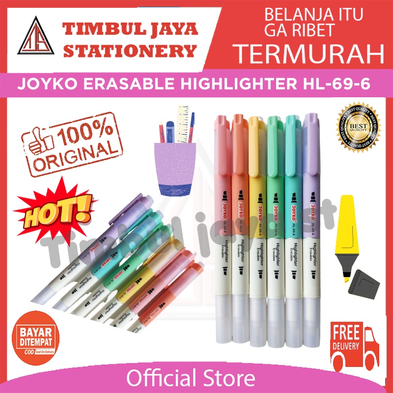 

Joyko isi 6 warna Erasable Highlighter bisa di hapus Penanda Dapat Dihapus Joyko HL-69-6