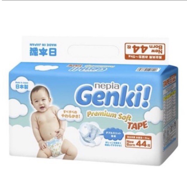 Nepia Genki Premium Tape Newborn NB44 - Genki Popok Bayi Perekat Newborn