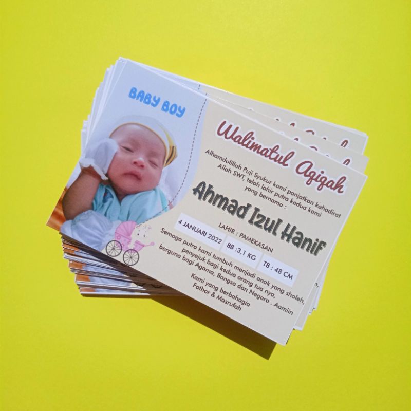 

CETAK STIKER/ KARTU AQIQAH/ TASYAKURAN TEDAK SITEN /TASYAKURAN KELAHIRAN