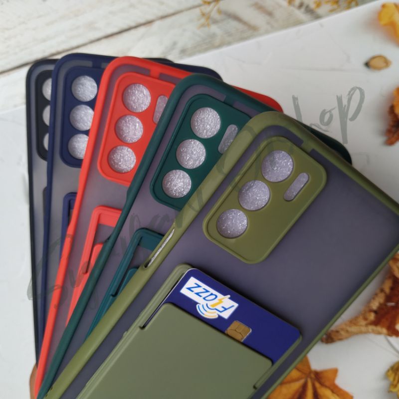 Card Case Oppo A16 / CPH2269 Case Slot Kartu Protection Camera