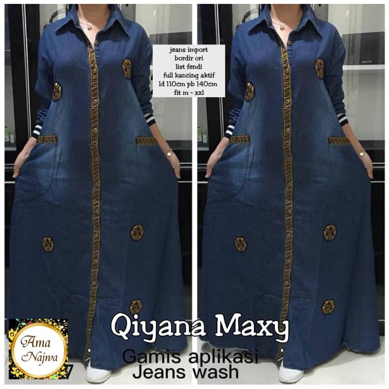 GAMIS JEANS qiyana BAHAN matt jeans wash import premium bordir ori HIGH QUALITY