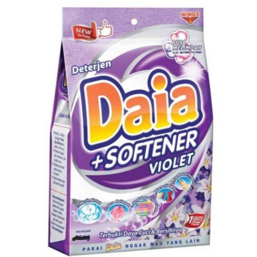 Daia Softener Powder Detergent VIOLET 850gr / Daia Bubuk Deterjen Pelembut 850gr - Hadiah Piring