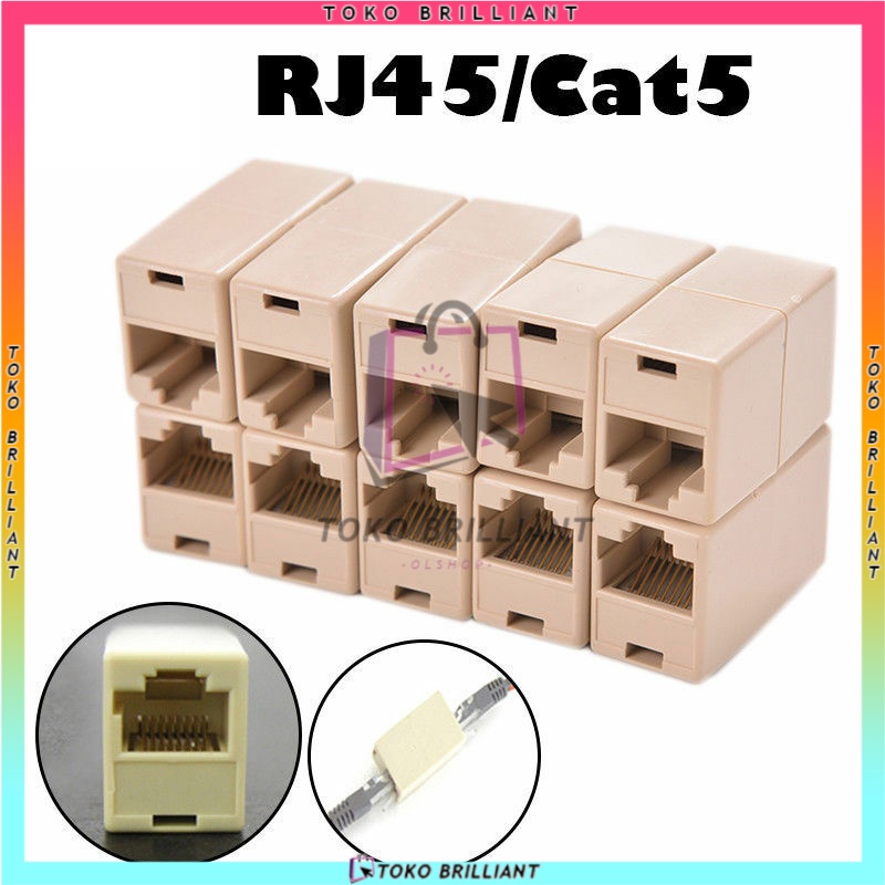 BAREL RJ45 / BARREL CONNECTOR RJ45 COUPLER FEMALE TO FEMALE 10PCS