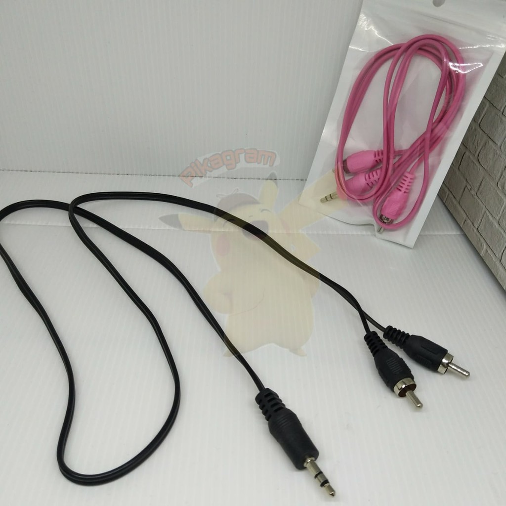 Kabel Aux Audio 2in1 Jack Audio 3.5mm for Speaker Solid Quality untuk HP ke speaker jack 3,5mm