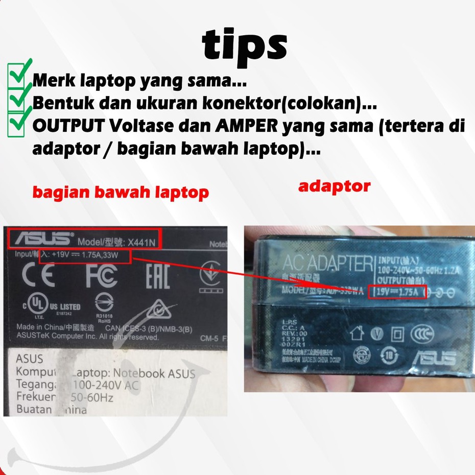 Charger Laptop Asus Original X441M E410M A409M X441N A416M