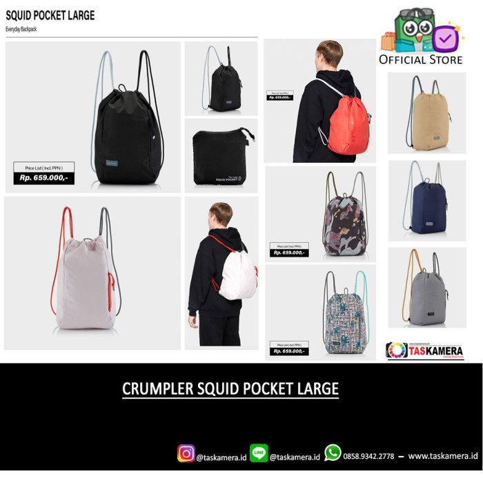 Kamera-Ransel-Tas- Crumpler Squid Pocket Large Backpack Bag - Tas Ransel Crumpler - Black -Tas-
