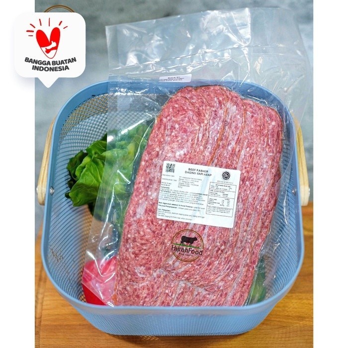 

Daging Asap - Smoked Beef Rasher / Beef Bacon Slice / Daging Sapi Asap (Qty. 500 Gr)
