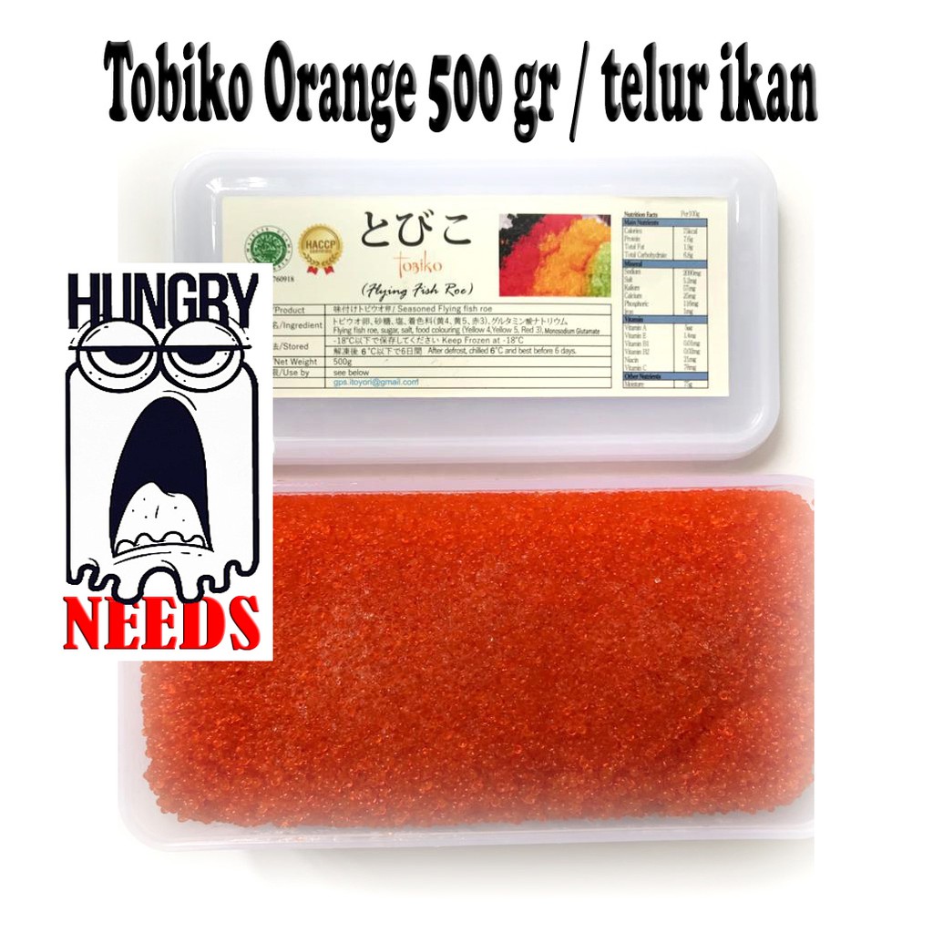 TOBIKO ORANGE 500 GR PREMIUM / TELUR IKAN TERBANG / FLYING FISH ROE