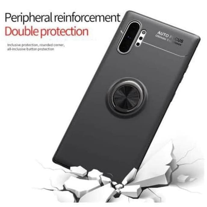 SAMSUNG GALAXY NOTE 10 PLUS IRING INVISIBLE STAND TPU SOFT CASE - HITAM