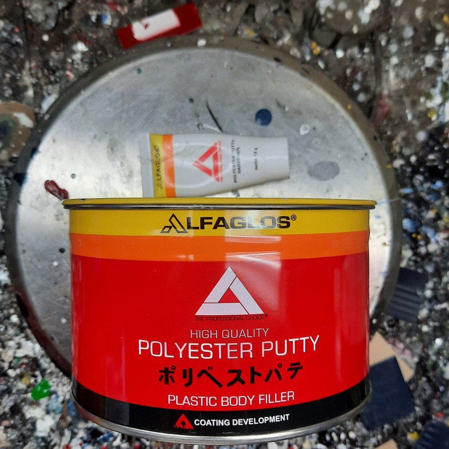 Dempul Alfa Alfaglos/alfagloss 1kg + Hdr- Warna Hijau- Dempul Besi Kayu Plastik