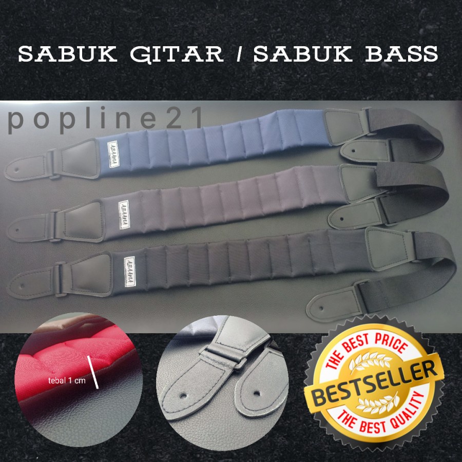 Strap Gitar Strap Bass / Sabuk Gitar Bass Busa Tebal