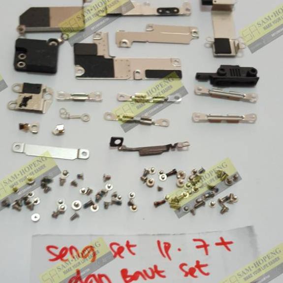 ➺ iPhone 7+ 7 Plus Seng Set Metal Plat Bracket Penutup LCD Batre Lock Home Camera dll Fullset + Baut