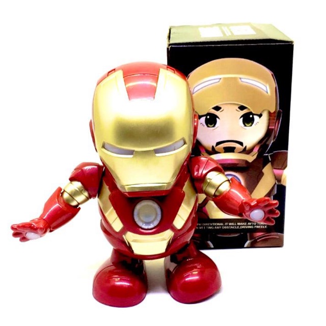 mainan anak robot dance musik + lampu / iron man / bumblebee