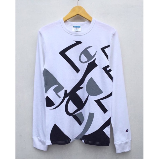 champion white long sleeve t shirt