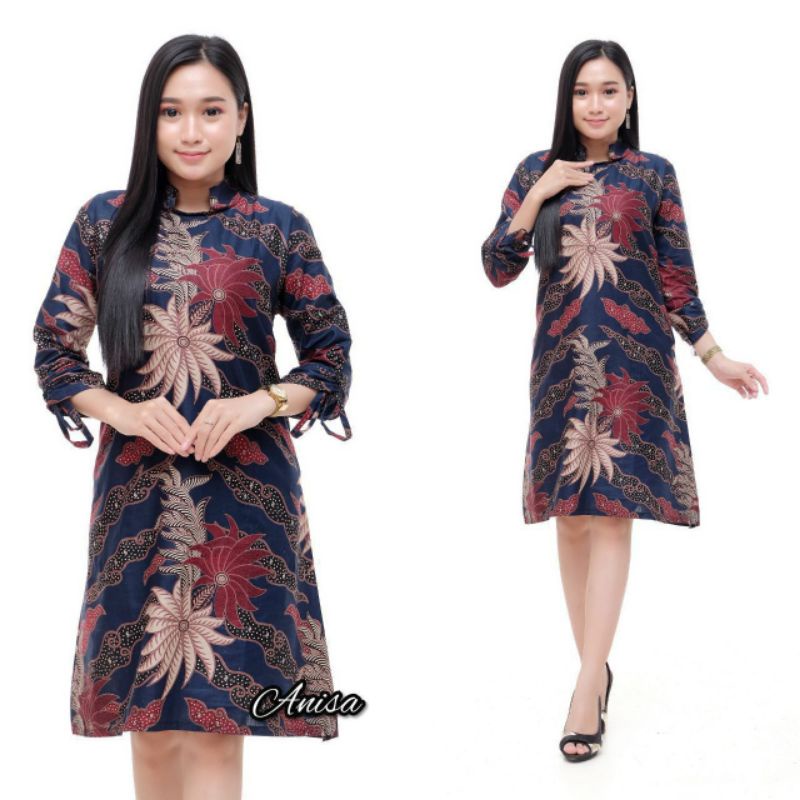 Atasan Batik Wanita PPBTK07 Modern Batik Cassual Atasanbatik Wanitabatik /Atasanwanita-Mego navy